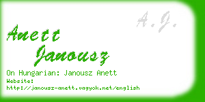anett janousz business card